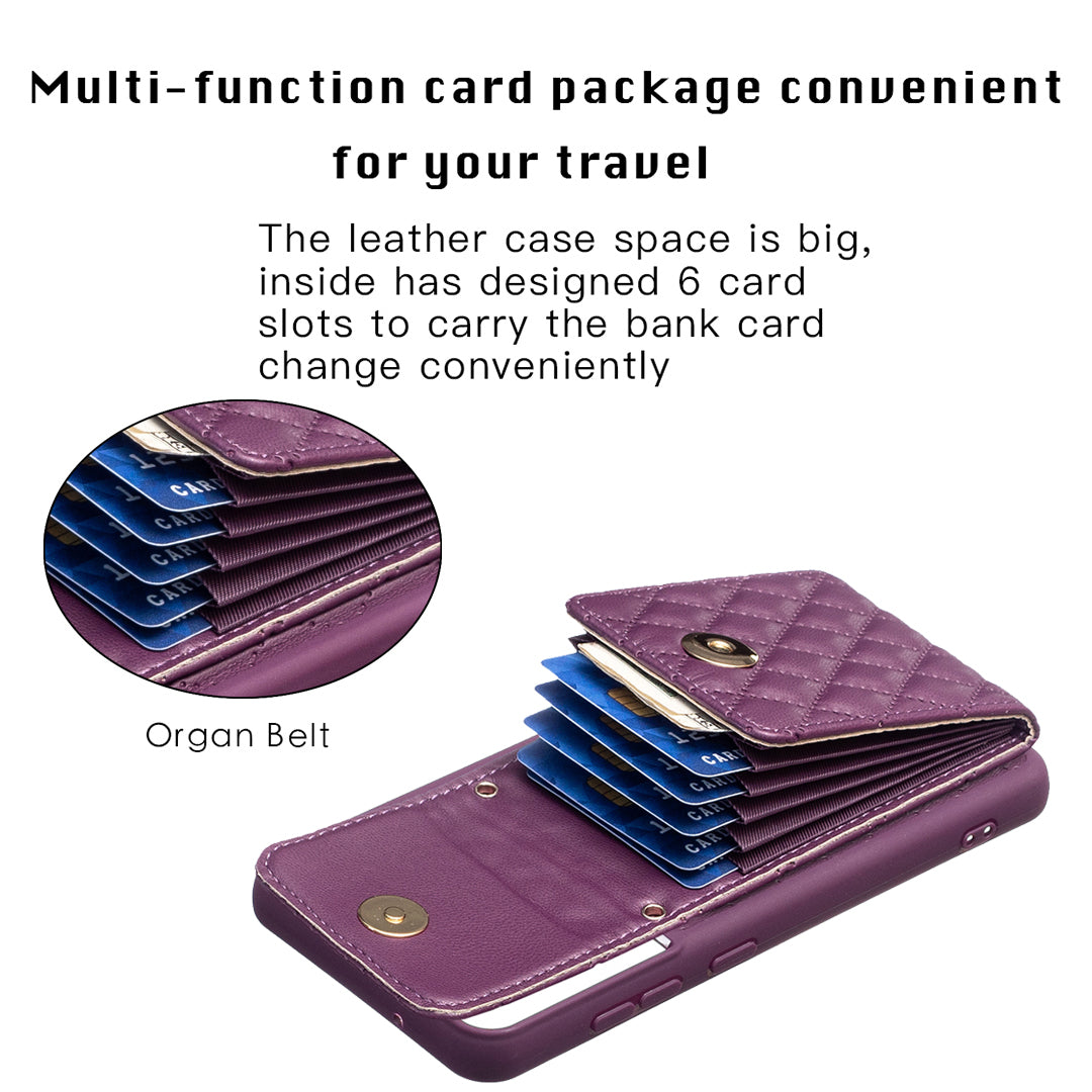 BF22-Style For Samsung Galaxy S21 FE 5G PU Leather Coated TPU Phone Case with Card Holder Kickstand BF22-Style For Samsung Galaxy S21 FE 5G PU Leather Coated TPU Phone Case with Card Holder Kickstand